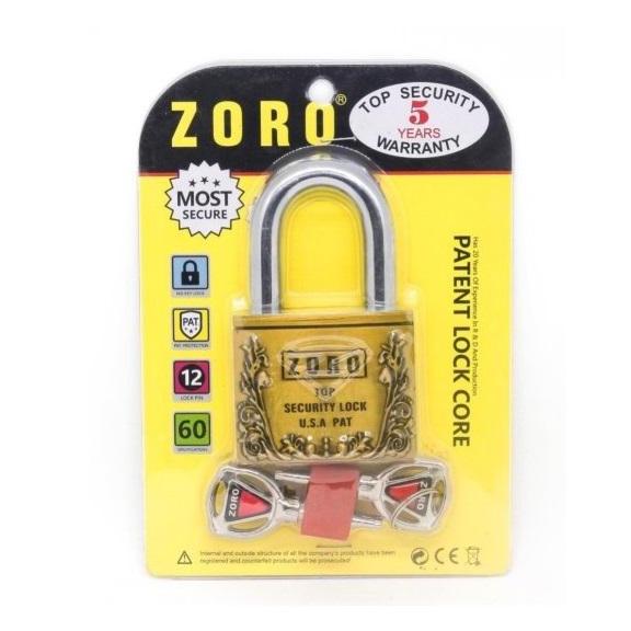 [HCM]Ổ Khóa ZORO Size đại 6P Hoa Văn ( Chìa Trụ )