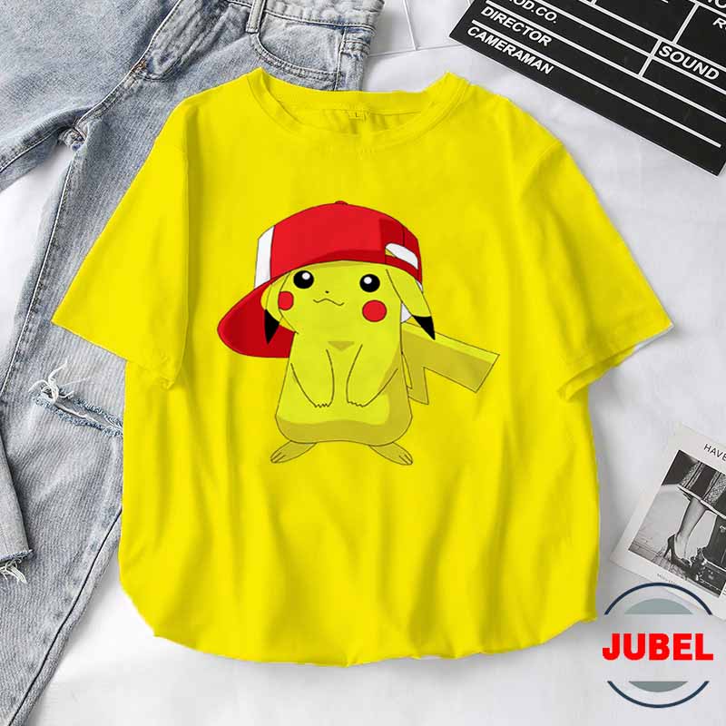 [HCM]Áo thun Unisex - pikachu đội nón dễ thương