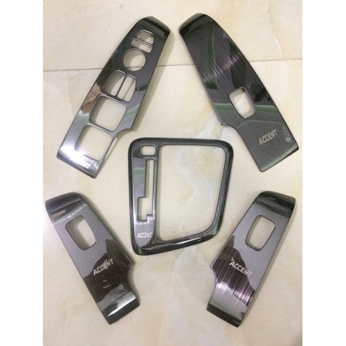 Ốp Trang Trí Nội Thất Xe Hyundai Accent 2018 2019 2020 2021- 5 Chi Tiết, Chất Liệu TiTan Phay Xước, Có Sẵn Keo Dính Dễ Dàng Lắp Đặt Tại Nhà, Phụ Kiện Trang Trí Xe Sang Trọng Hơn
