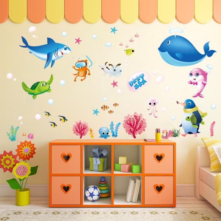 Xl7225 + xl7149 deep ocean combination wall decal mural New Technology printed for quality vivid color durable