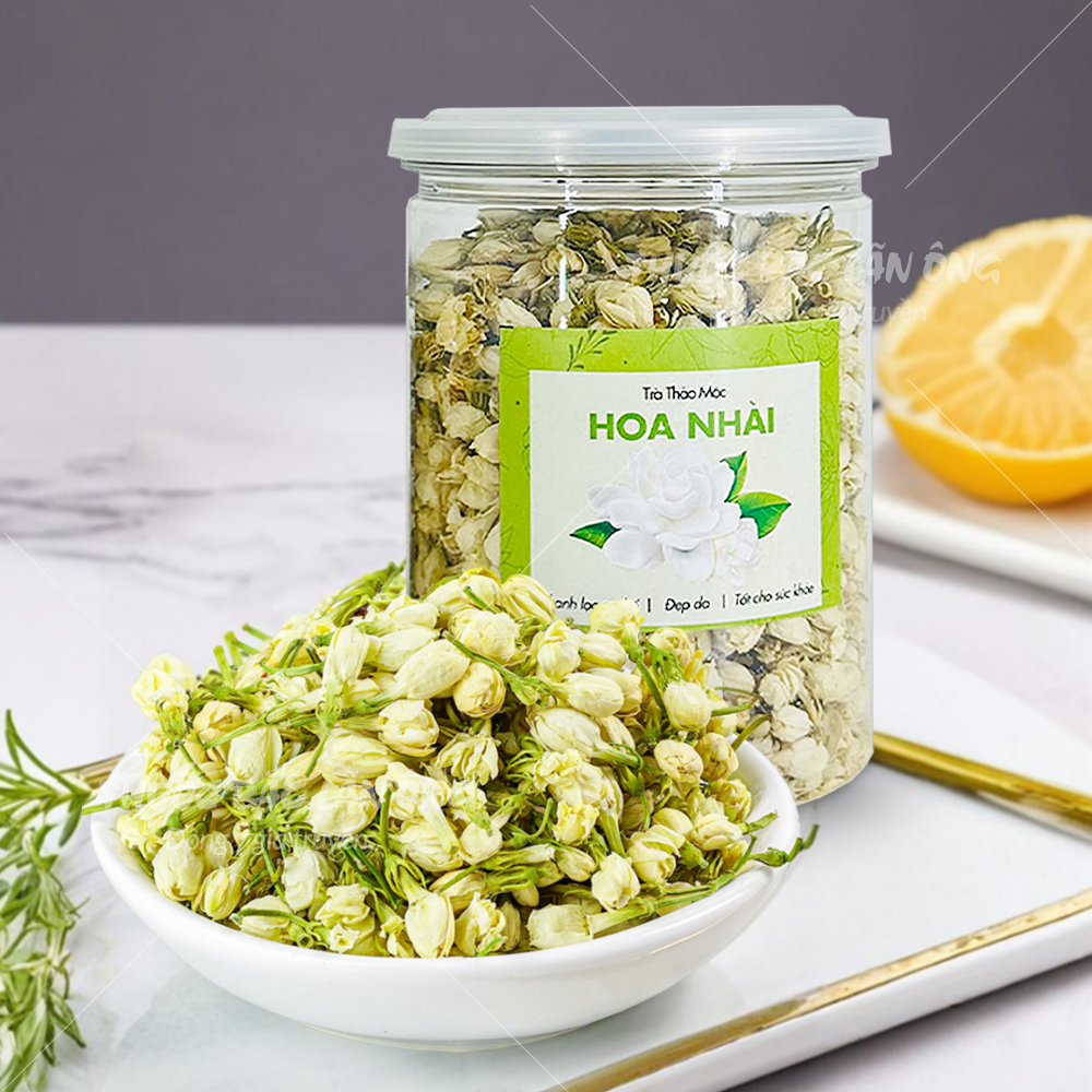 Trà hoa nhài sấy lạnh 100g, nụ hoa lài nguyên bông, thơm trắng, dùng pha trà, ướp trà