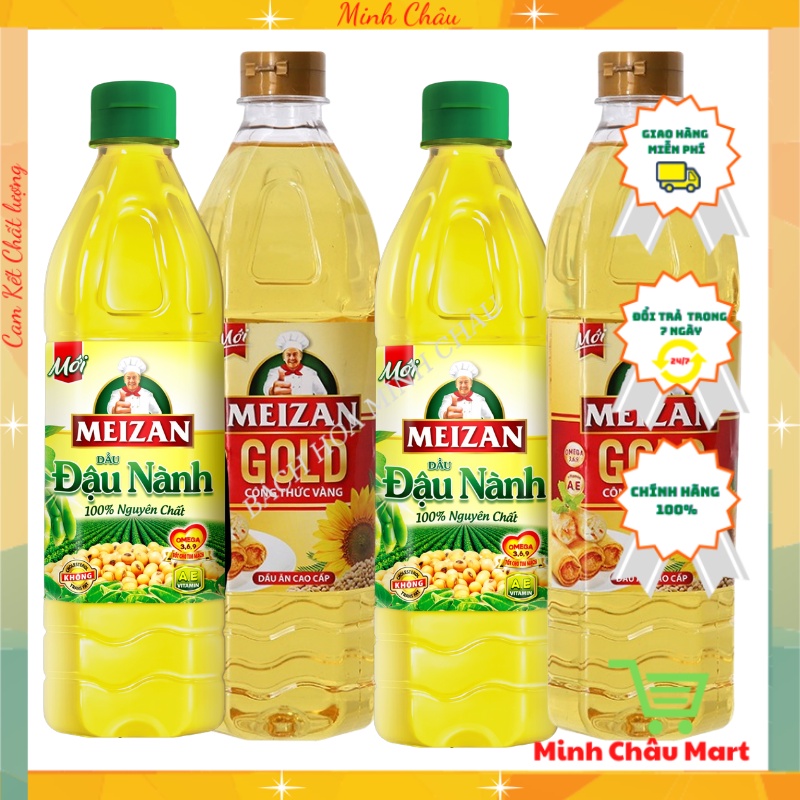 Dầu Ăn Mezan Gold Mezan Đậu Nành chai 1 Lít