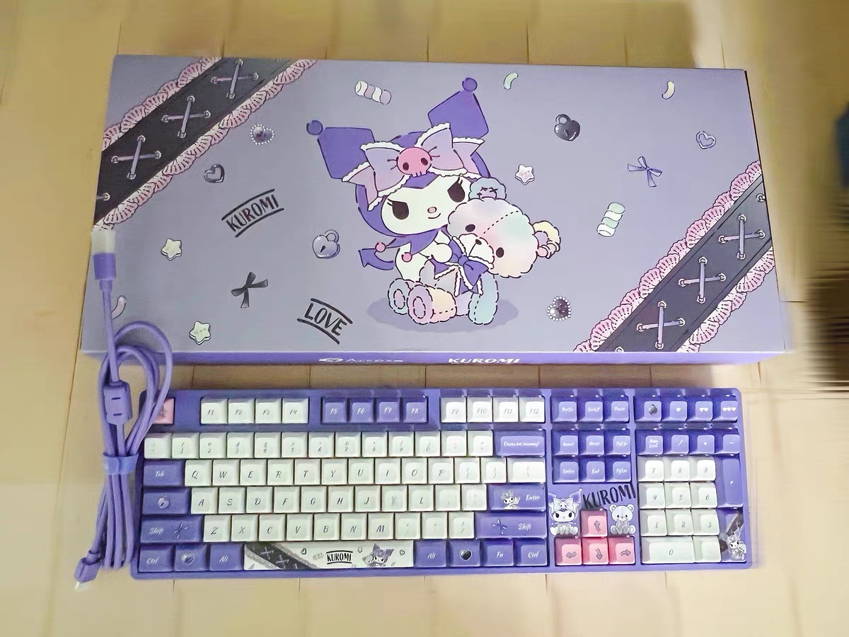 Bàn phím cơ không dây AKKO 5108B phiên bản giới hạn Kuromi có LED RGB hotswap JDA keycap CS crystal switch