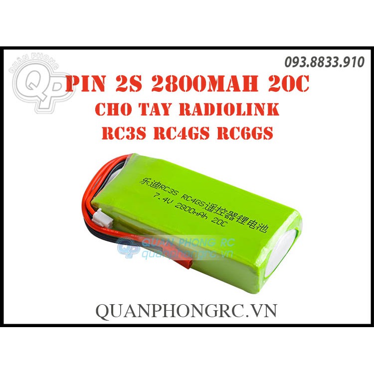 Pin TX 2800mAh 2S 20C 7.4V LiPo Battery For Radiolink RC3S RC4GS RC6GS