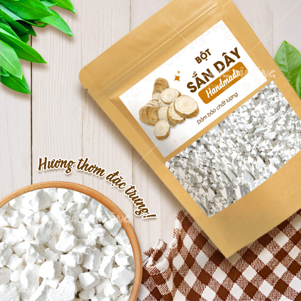 Bột sắn dây nguyên chất 200g, sắn dây ta nhà làm, pha uống giúp thanh nhiệt, giải khát - Lãn Ông