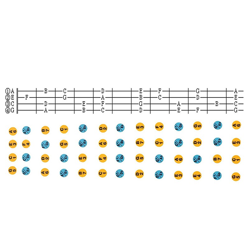Decal dán note trên cần đàn Ukulele - Hỗ trợ học đàn Ukulele hiệu quả