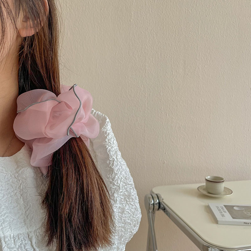 [Có sẵn] Dây cột tóc vải Scrunchies lụa Hàn Quốc bản lớn cho nữ