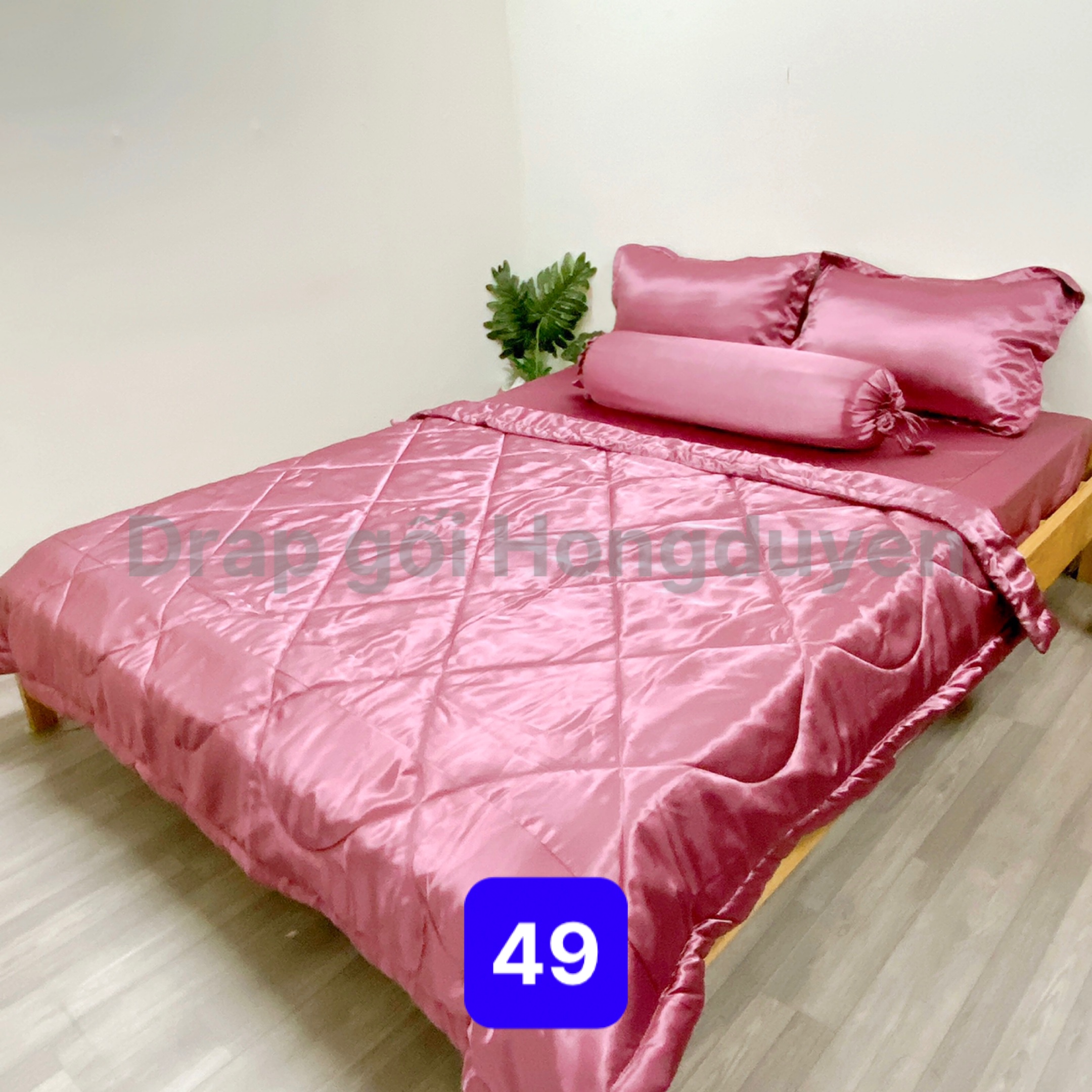 Bộ drap/ga/ra phi bóng trơn (chân nệm dưới 15cm) 1m6/1m8 màu 49. Bộ drap phi bóng 1 màu. Bộ grap phi bóng. Bộ ra phi bóng. Bộ drap phi lụa. Bộ grap phi lụa. Bộ ga phi lụa. Ga giường-drap giường-grap giường-ra giường.