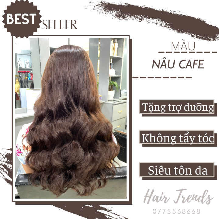 Nhuộm tóc đơn giản tại nhà  Nâu Cafe  1 gói Dầu gội nhuộm tóc màu nâu cà  phê  Nhuộm thảo mộc  Shopee Việt Nam