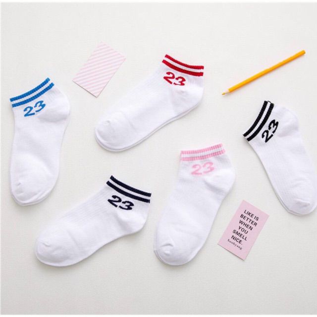 COMBO 05 Tất kẻ số 23 phong cách thể thao