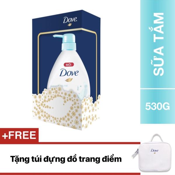 Giftbox Sữa tắm Dove aqua 530g tặng túi đựng đồ trang điểm cao cấp