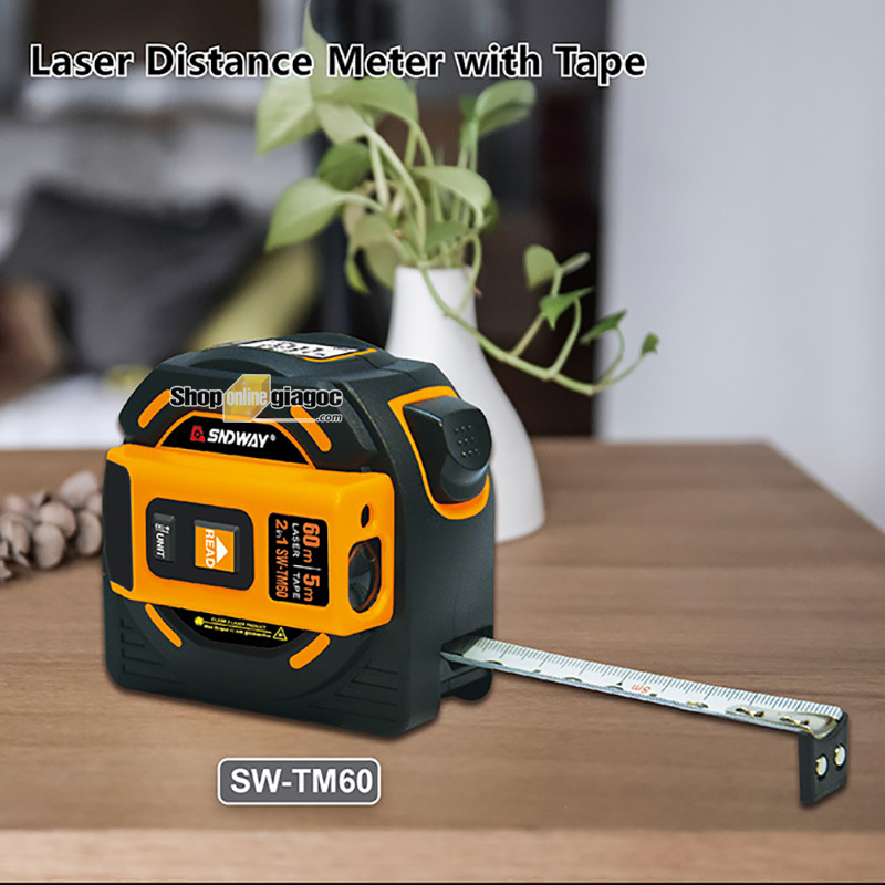 Máy đo khoảng cách laser 2 trong 1 kiêm thước dây sndway sw-tm40/sw-tm60
