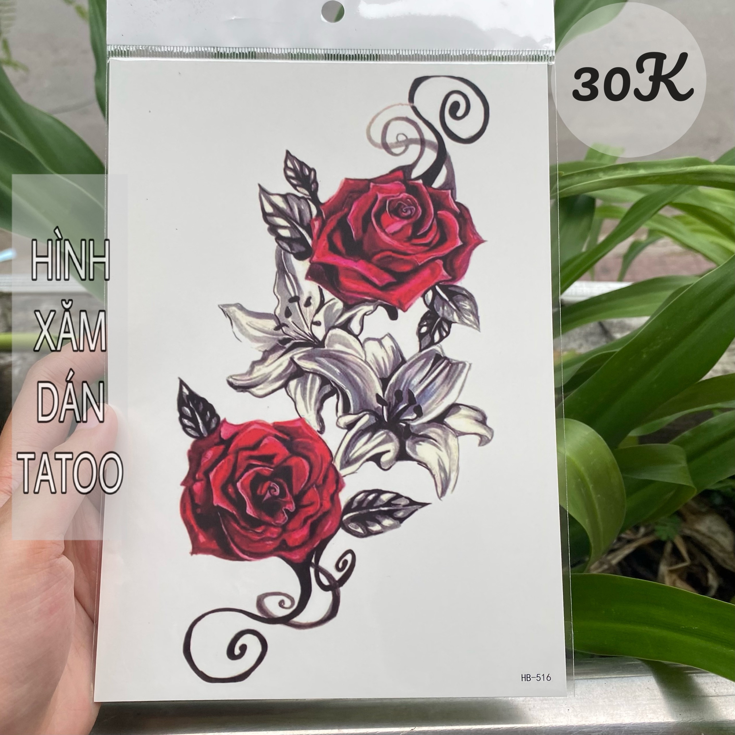 Lịch sử giá Hình xăm hoa hồng đỏ hb516x  miếng dán hình xăm tatoo đẹp dành  cho nam nữ kích thước 15x21cm cập nhật 72023  BeeCost