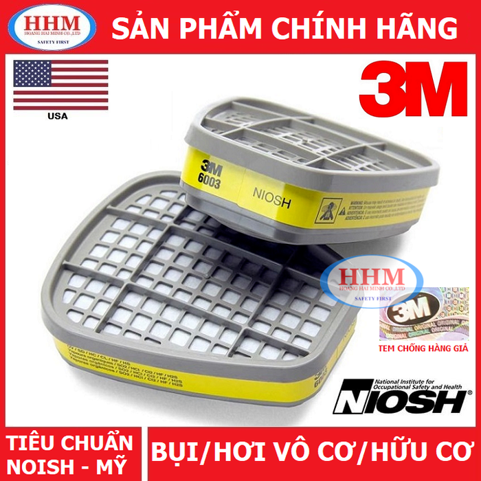 Phin lọc hơi hữu cơ, vô cơ 3m 6003 - hàng chính hãng