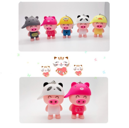 Móc Khóa Hình Chú Heo Đội Nón