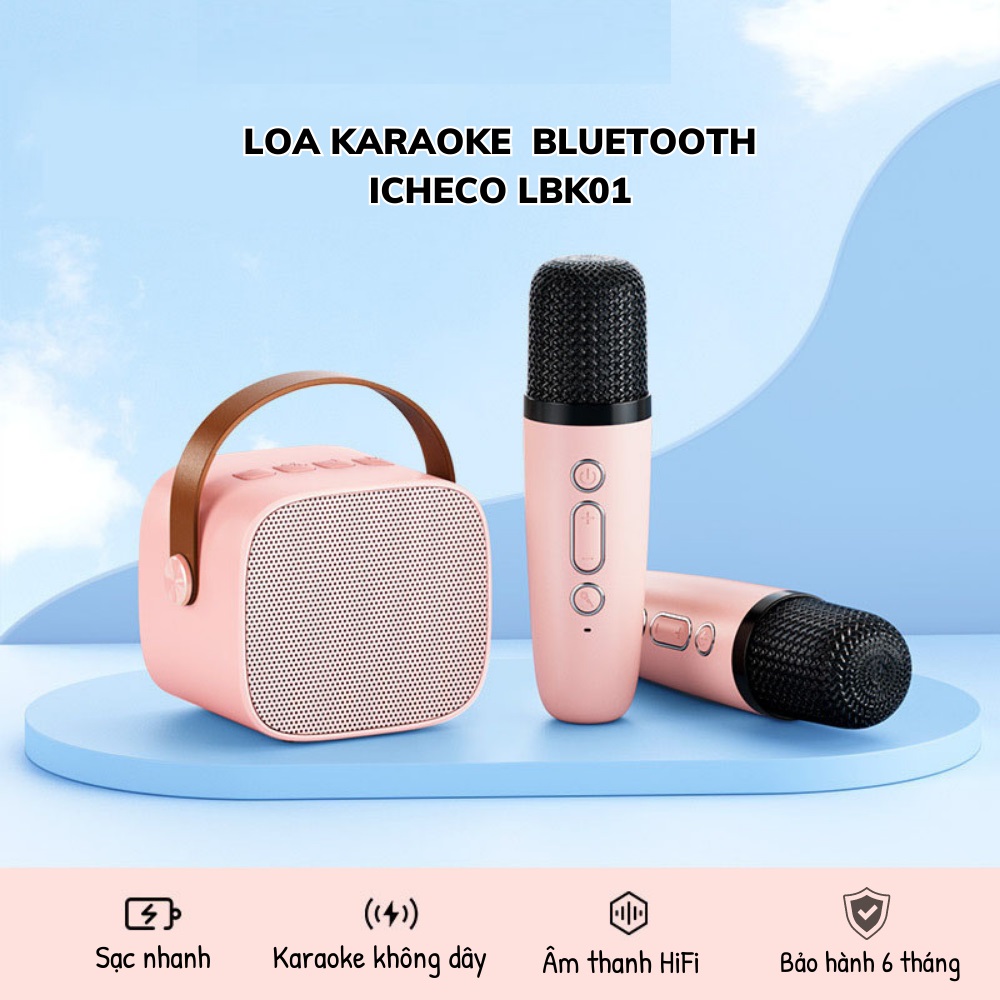 Loa karaoke mini k12 kèm 2 micro loại tốt