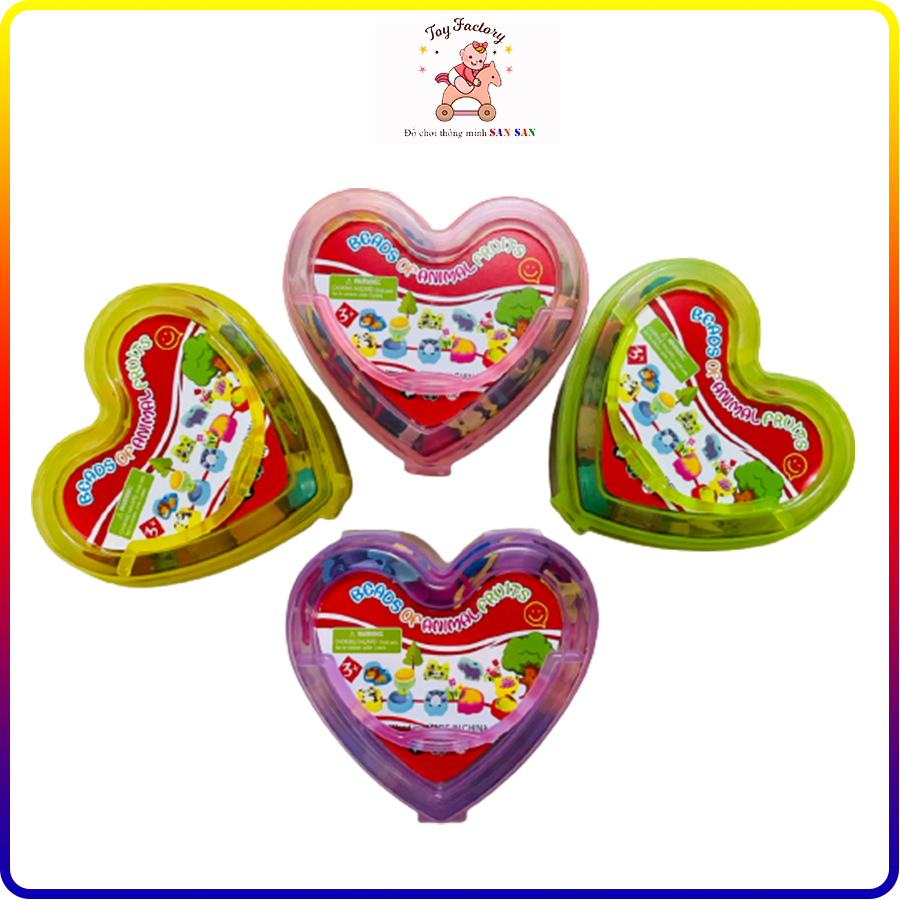 [Hoàn Tiền 10%]Hộp xâu chuỗi hạt hình trái tim giúp bé rèn luyện tính kiên nhẫn và khéo léo của đôi tay