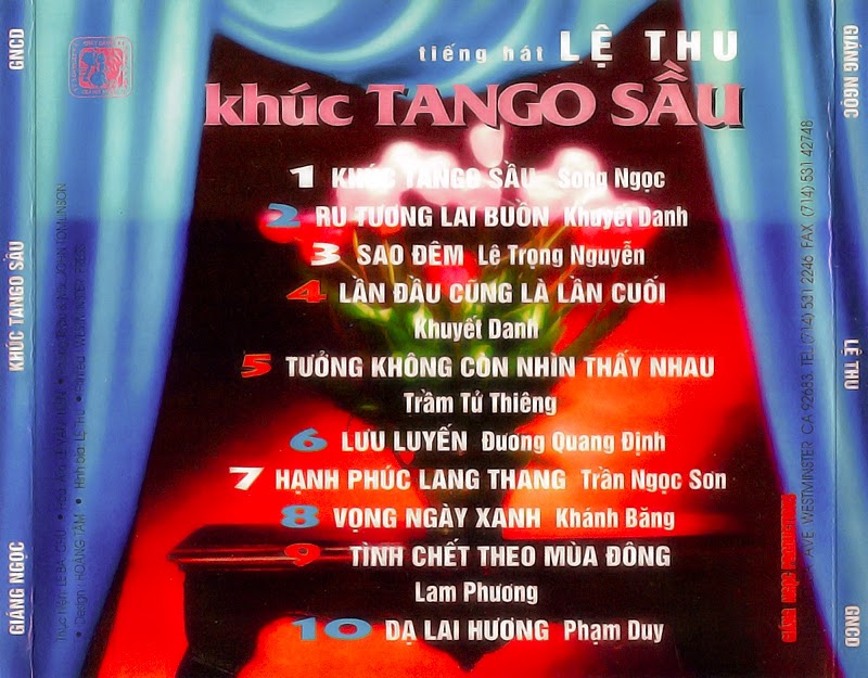 [MDCD] Bộ 2 Đĩa CD LỆ THU - Khúc Tango Sầu - Về Miền Trung