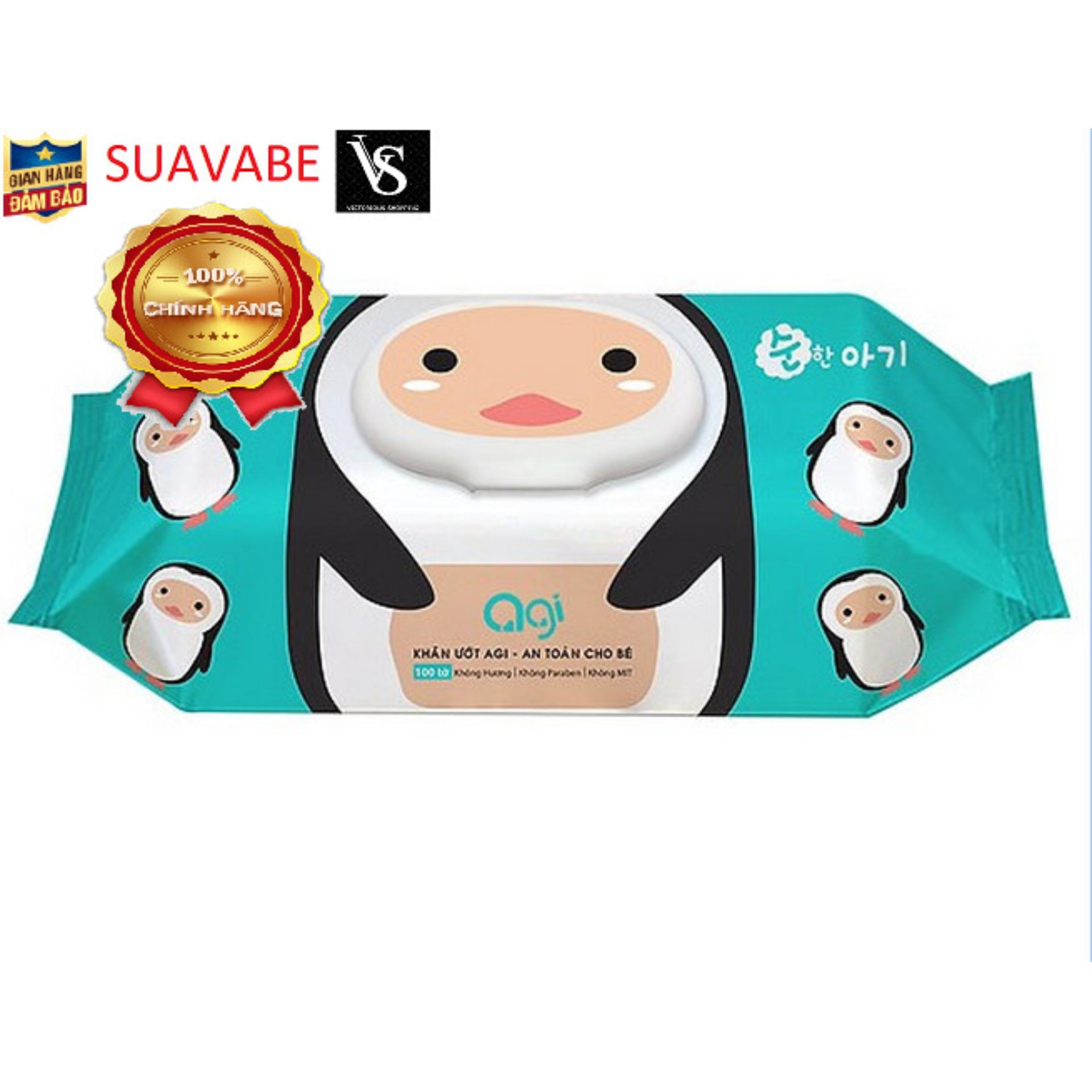 Khăn Ướt Agi 100 Tờ Không Hương (Màu Ngẫu Nhiên)