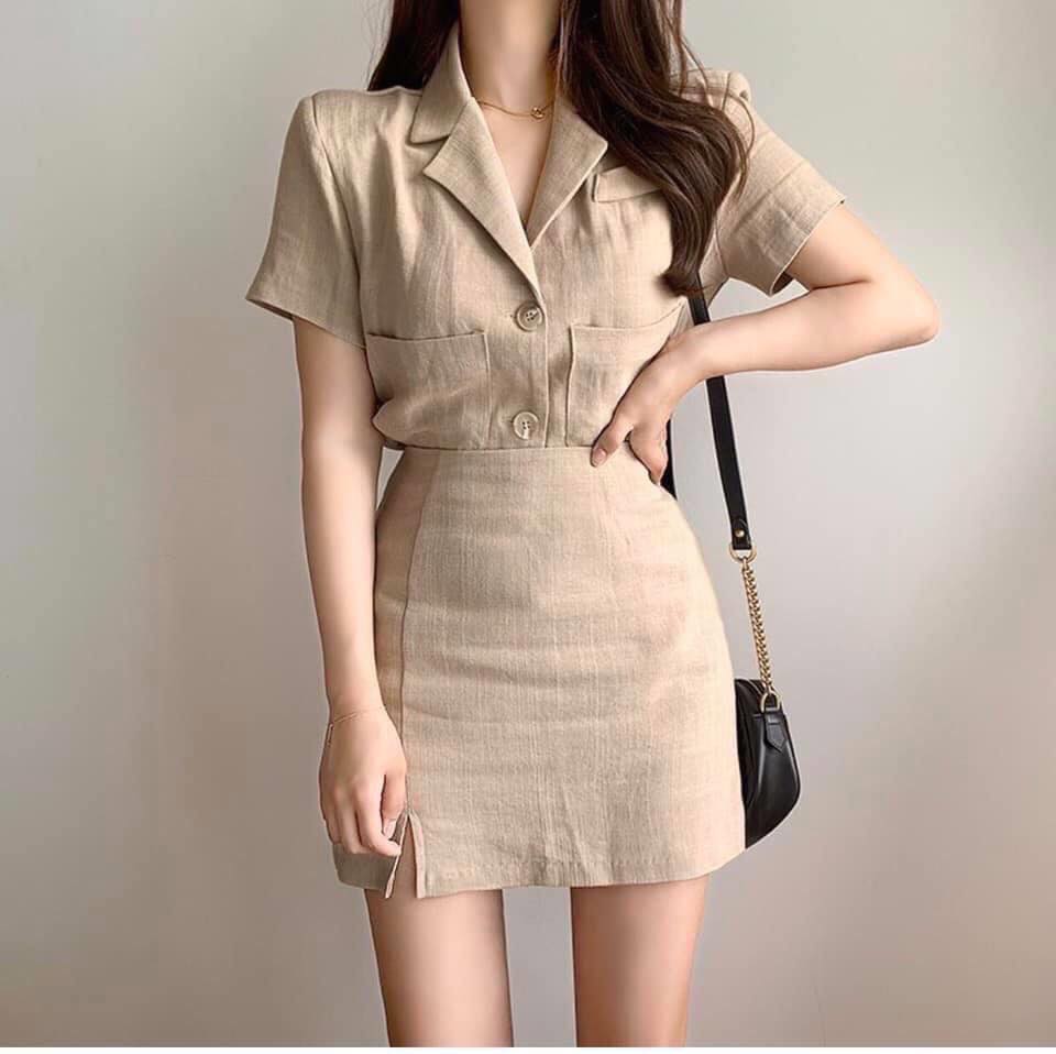 [HCM]SET VEST NÂU CHÂN VÁY