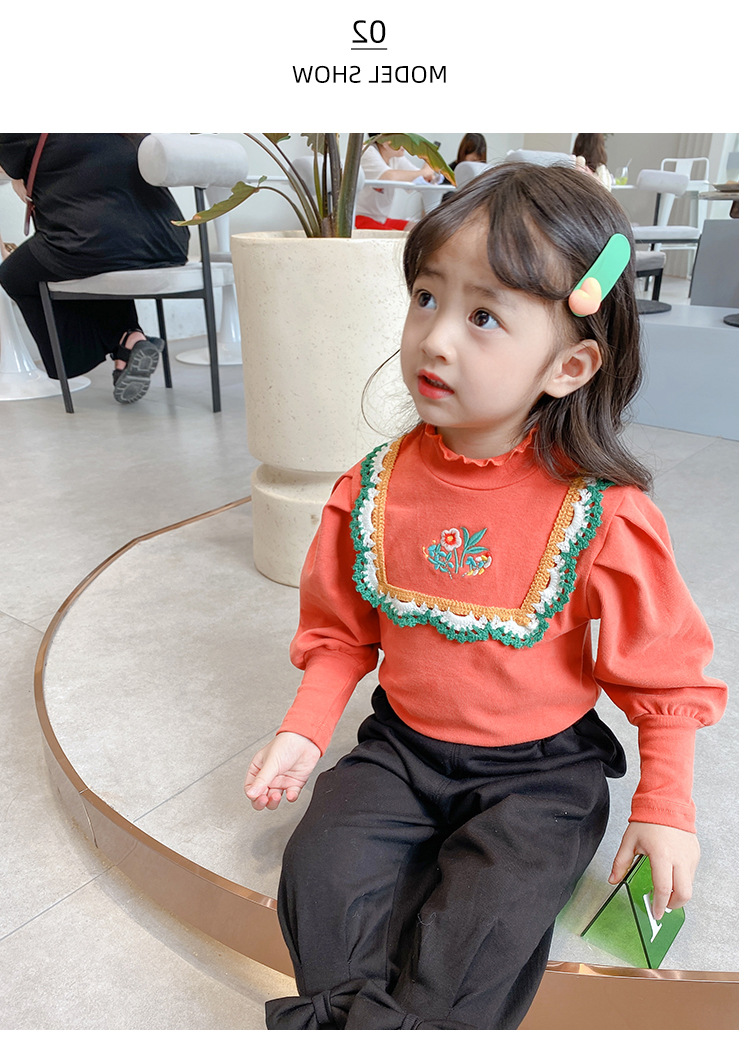 Áo bé gái thu đông cao cổ dễ thương