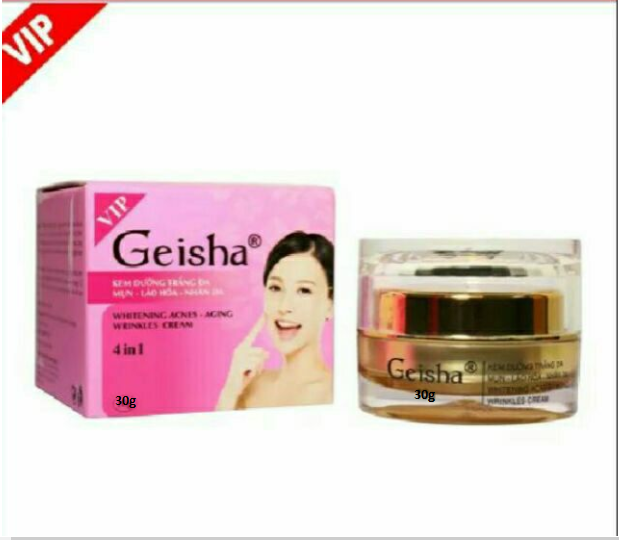 Kem Geisha Dưỡng Trắng Da, Chống Nắng, Nám, Thâm, Mụn, Lão Hóa Da 5 in 1 30g