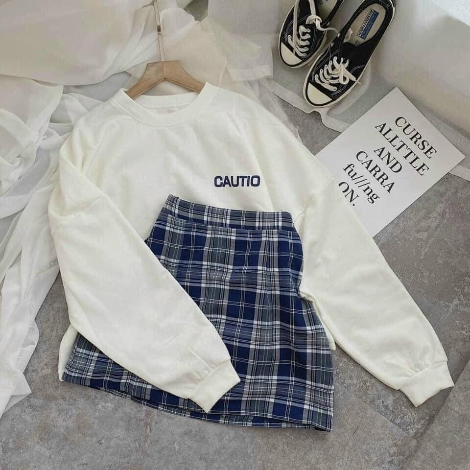 Sét áo Cautio + chân váy kẻ HSU0321