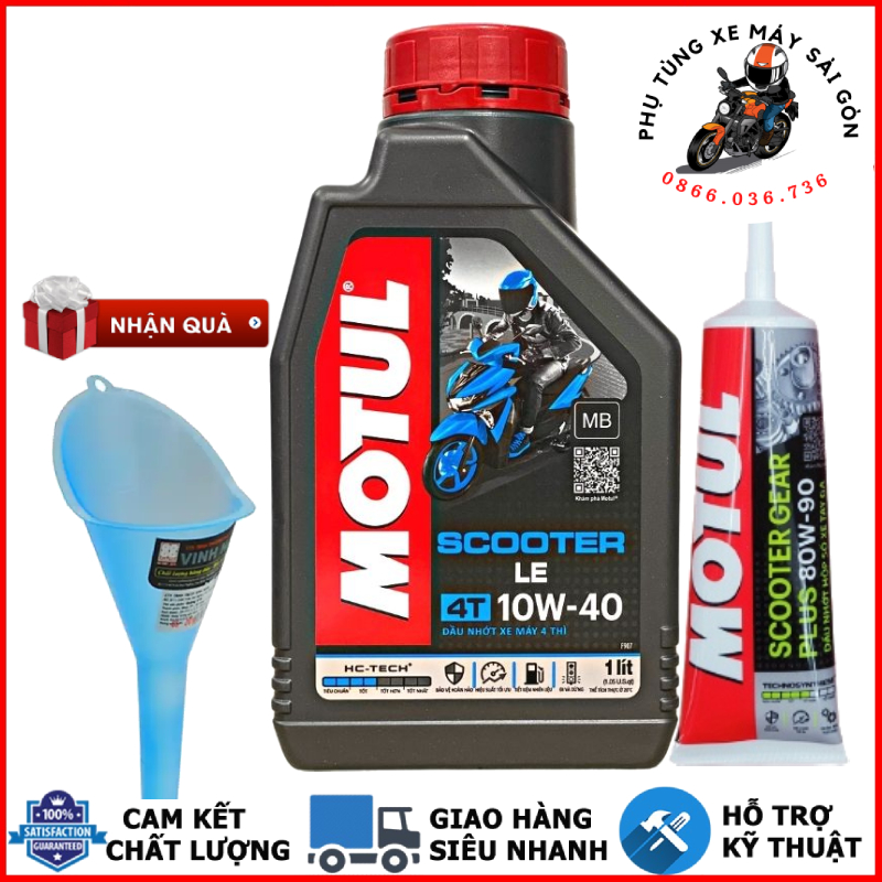 Nhớt xe tay ga Motul Scooter LE 4T 10W40 [Mua 5 tặng 1 phểu]