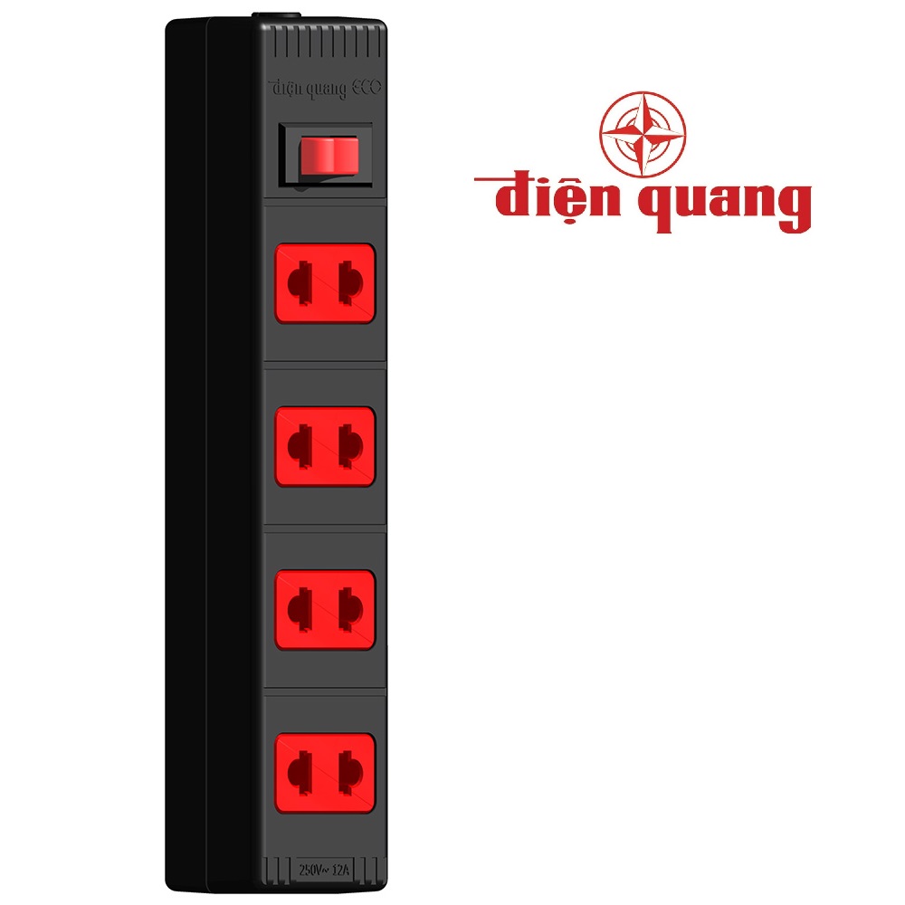 Ổ cắm điện quang 4 lỗ 2 mét eco đq esk 2br 42 eco