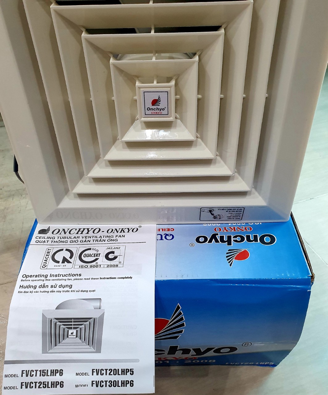QUẠT THÔNG GIÓ GẮN TRẦN CÓ ỐNG DẪN ONKYO