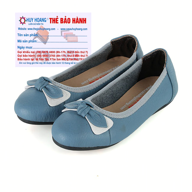 Giày trẻ em nữ  da bò màu xanh TH7862