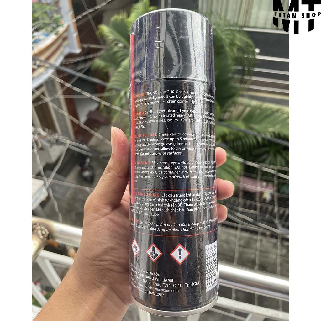 Xịt Rửa Sên/Xích Xe Máy Thunder MC-40 400ml-MTS