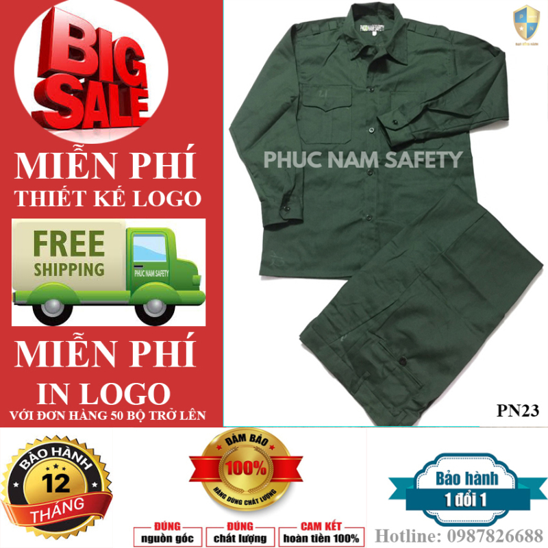 Bảng giá Quần áo bảo hộ lao động PN23 - màu xanh KT3, quần áo bảo hộ lao động, quần áo bảo hộ tốt, quần áo bảo hộ chất lượng, quần áo bảo hộ giá rẻ, Phuc Nam Safety