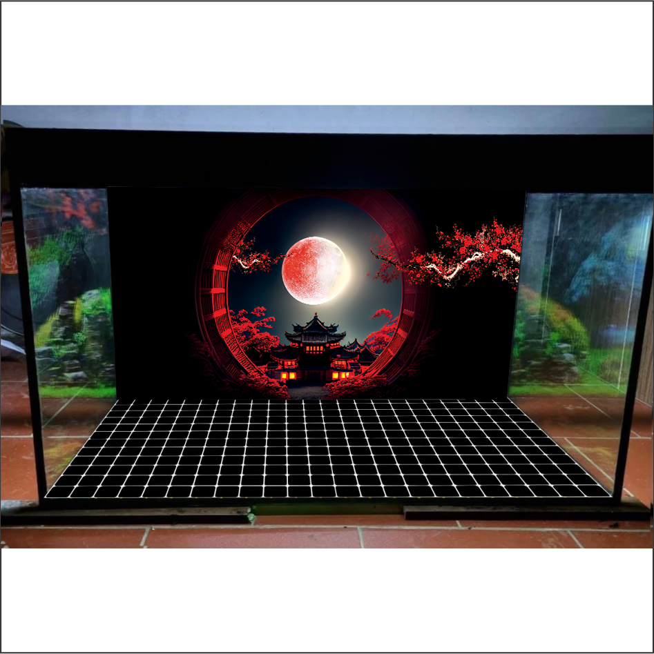 tranh 3d dán hồ cá DECAL VIP- IN THEO KÍCH THƯỚC HỒ