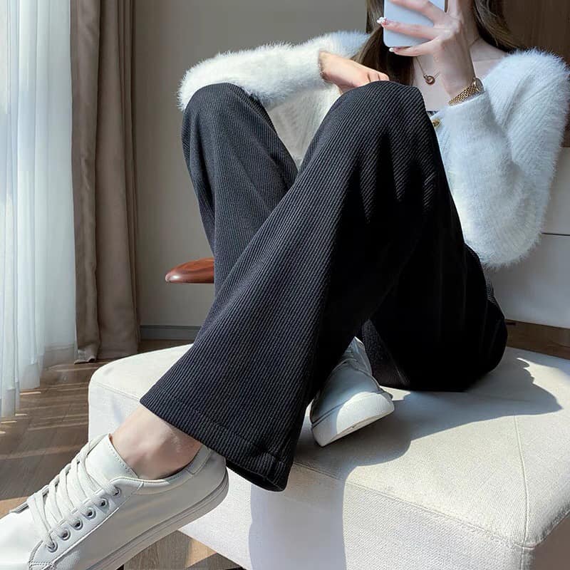 Quần Culottes suông len tăm