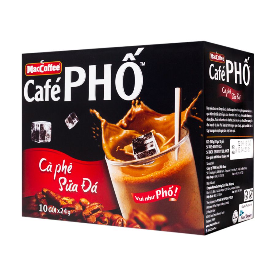 [HCM]Cà phê hoà tan Phố sữa đá * 10 gói /Hộp - 12G