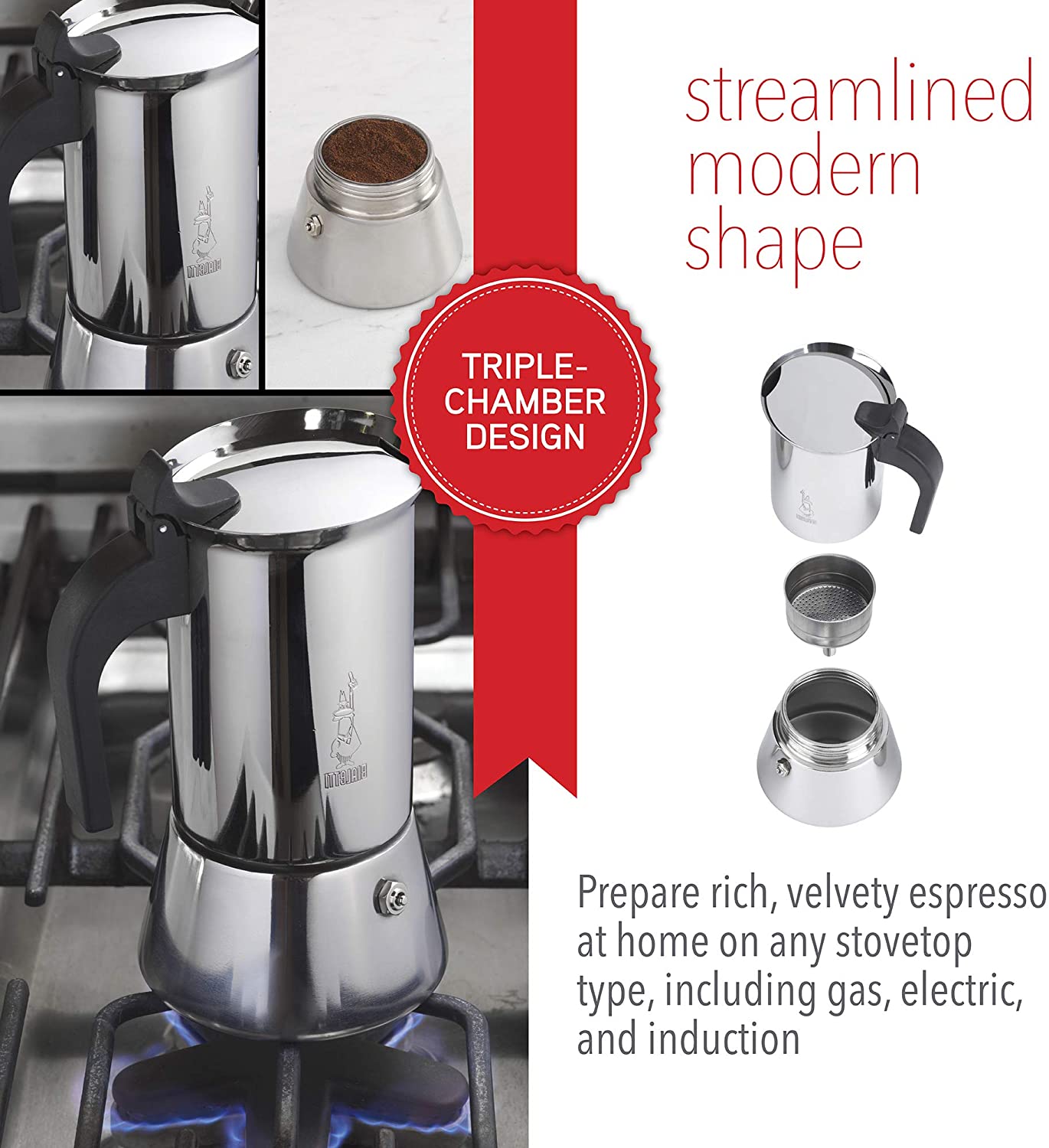 Ấm Pha Cà Phê BIALETTI  Venus 4,6 Cups - Chính hãng Bialetti