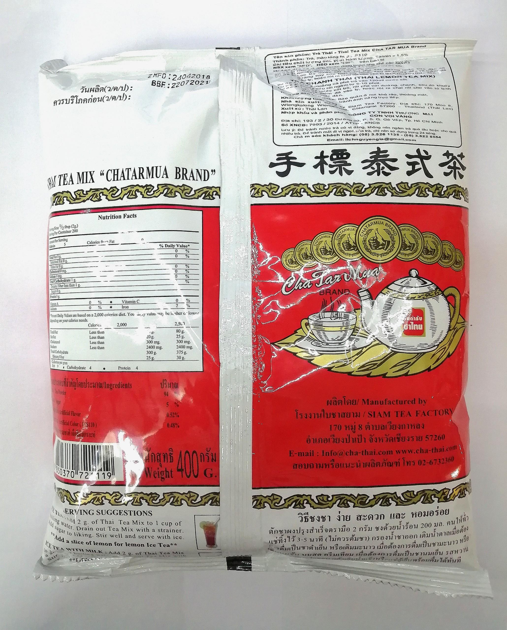 Trà Thái đỏ (có tem nhập khẩu) 400g pha trà sữa Thái Lan