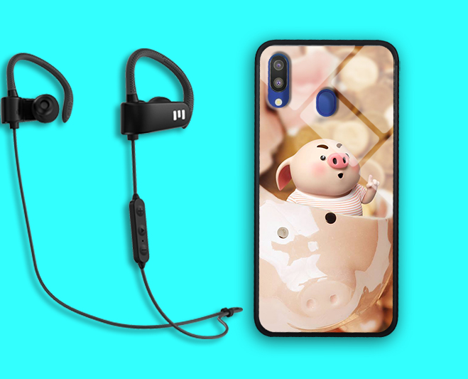 Bộ ốp lưng kính hình heo cực kì cute cho điện thoạị Samsung A10s/M20 part 1 mã từ 1-20