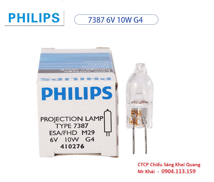 (SALE) Bóng đèn halogen Philips type 7387 6V 10W G4 Philips