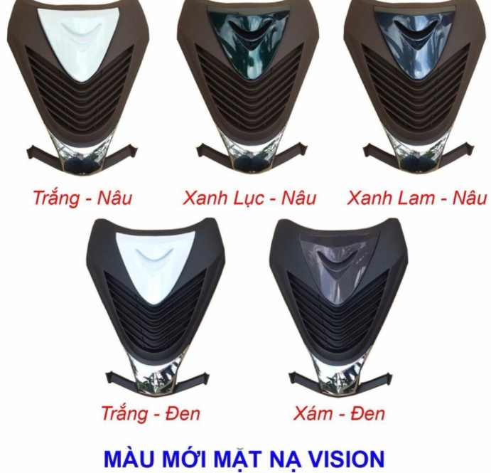 Mặt nạ xe Vision 2014 - 2020 Màu Trắng (CHỌN VIỀN NÂU HAY ĐEN)