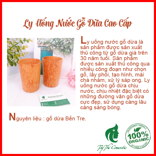 Ly Uống Nước Gỗ Dừa Cao Cấp