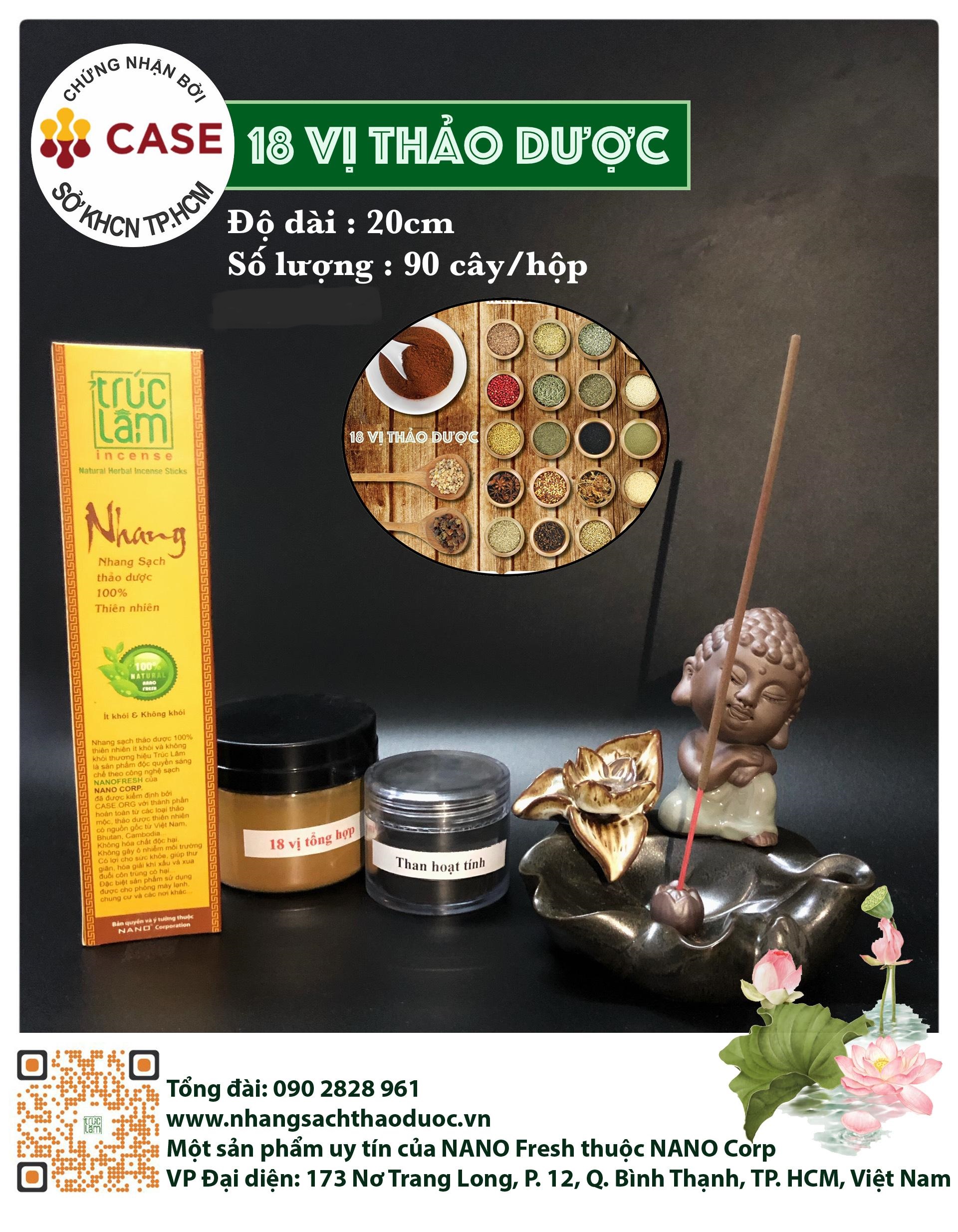 [HCM]Nhang sạch thảo dược Trúc Lâm 20 cm 18 Vị