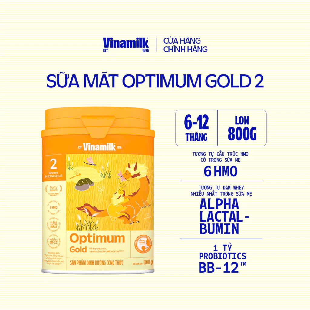 (Có Tích Điểm) SỮA BỘT VINAMILK OPTIMUM GOLD 2 800G.