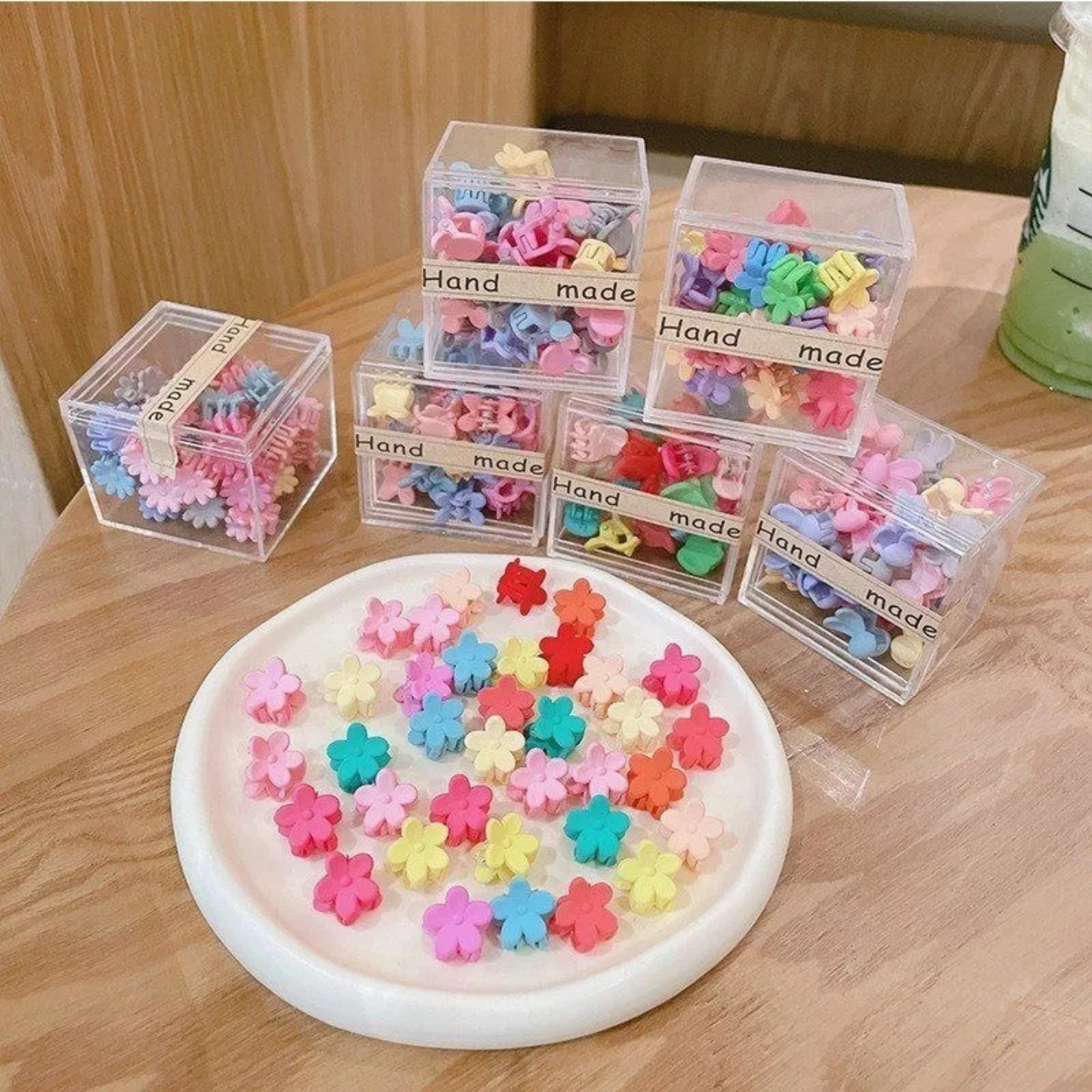 Set 10 cái kẹp tóc hoa nhí mini mix nhiều màu cực xinh - set 10 kẹp tóc hoa nhỏ