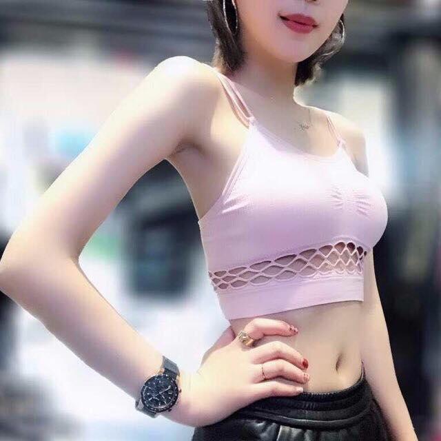 Áo bra tập gym, bra cotton mắt lưới co giãn 4 chiều