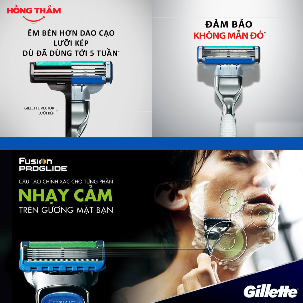 Dao cạo râu 3 lưỡi Gillette Mach 3+ (1 tay cầm và 2 đầu cạo) (hongthamshopcom) DC36