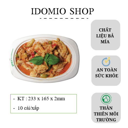 Dĩa Giấy Bả Mía Oval - Hàng Thái Lan - 10 Cái