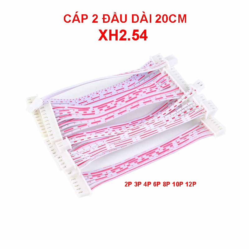 Cáp 2 đầu trắng hồng XH2.54 - dây bus 20cm