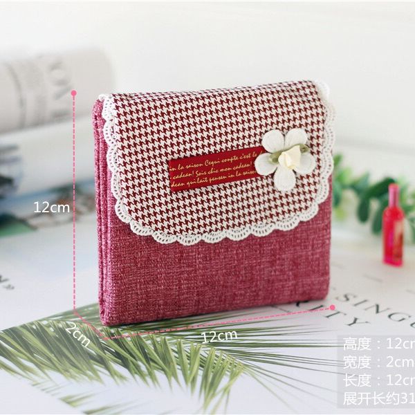 Ví Mini Hoa trắng nắp gập 2 ngăn 53k